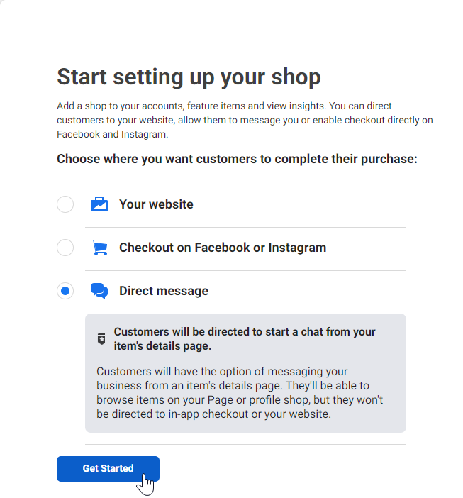 Facebook comienza configurar tienda